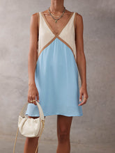 Elegant Contrast Color Stitching Mini Dress