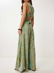 Retro Paisley Ethnic Print Jumpsuit