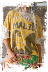 Block Print Malibu CA Tee