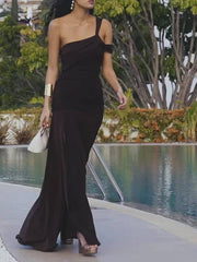 Off-shoulder Slim-Fit Maxi Dress