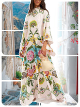 Exquisite Sunshine Floral Print Flowing Maxi Dress