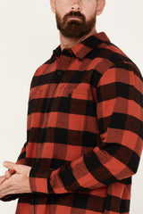 Men's Buffalo Plaid Print Flannel Work Shirt