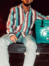 Blue and Brown Striped Shirt