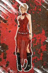 Sultry Red Flame Tie-Dye Dress