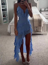 Irregular Ruffle Suspender Dress