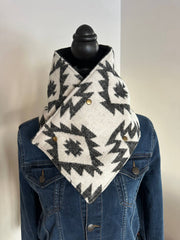 Western White Aztec Warm Neck Hood