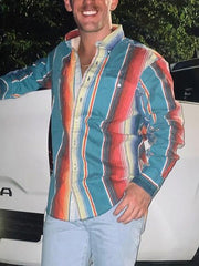 Men's Stripe Long Sleeve Shirt