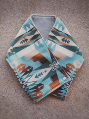 Western Green Aztec Warm Neck Hood