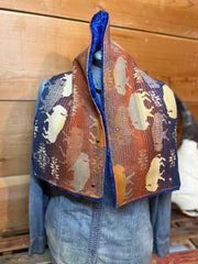 Western cowboy print Sherpa Warm Neck Hood