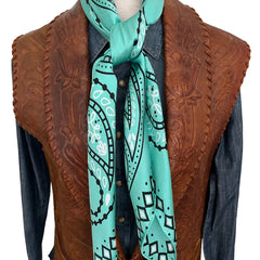 Paisley Wild Rags (Nevada) Light Turquoise Silk Scarf