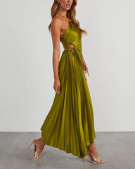 One Shoulder Asymmetrical Maxi Dress - Olive