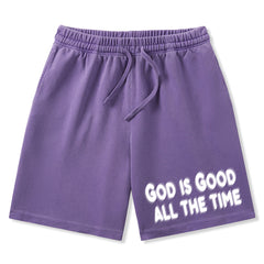 God Is Good All The Time Christian Washed Shorts