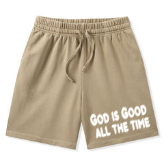 God Is Good All The Time Christian Washed Shorts