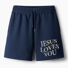 Jesus Loves You Chirtsian Fleece Shorts