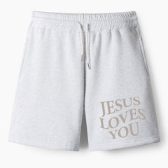 Jesus Loves You Chirtsian Fleece Shorts