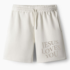 Jesus Loves You Chirtsian Fleece Shorts