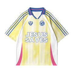 Jesus Saves Christian Yellow Collar Jersey