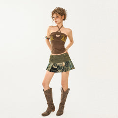 Punk Rock Suspender Bustier Top