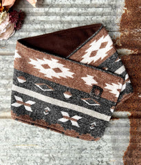 Western Cowboy Brown/Black Warm Neck Hood