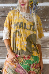 Block Print Malibu CA Tee