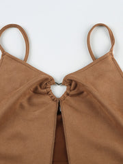 Bohemian Slit Heart Button Sexy V-Neck Vest