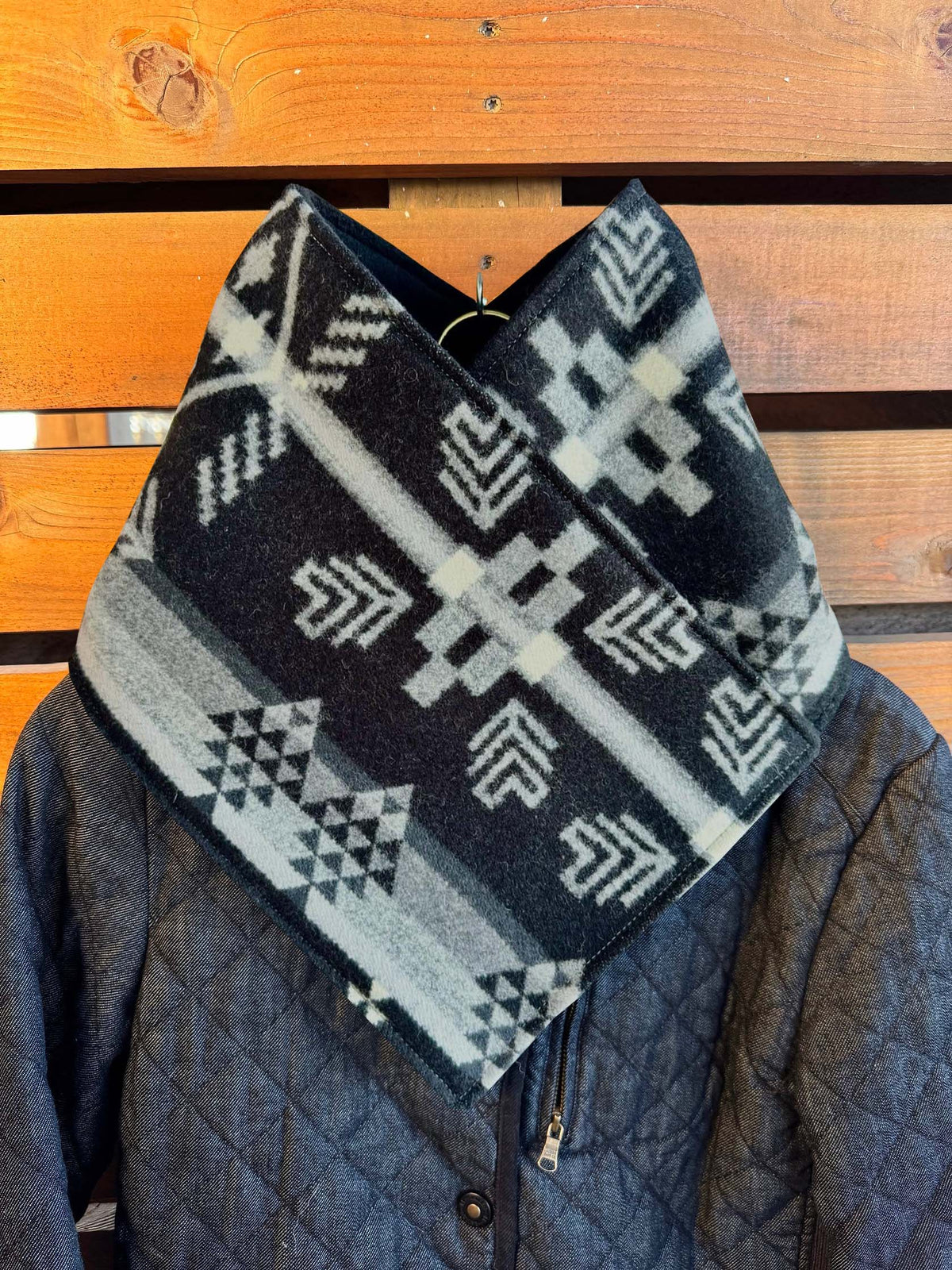 Western Black Aztec Warm Neck Hood