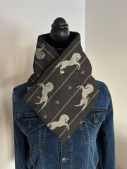 Western Cowboy Horse Print Aztec Warm Neck Hood