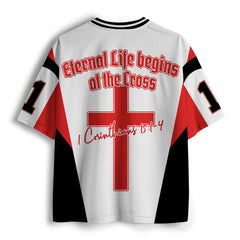 Eternal Life Begins At The Cross Christian Mesh Jersey