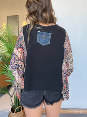 Mix & Match Tee Black Floral