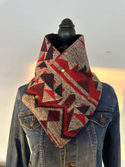 Western Gray Aztec Warm Neck Hood
