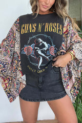 Guns N Roses Mix & Match Tee Black Floral