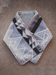 Western Blue Gray Aztec Warm Neck Hood