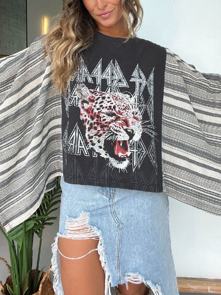 Def Leppard Mix & Match Tee Black Stripe