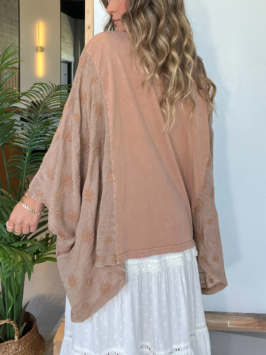 Peace Within Kimono Sleeve Tee Olive