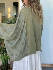 Peace Within Kimono Sleeve Tee Olive