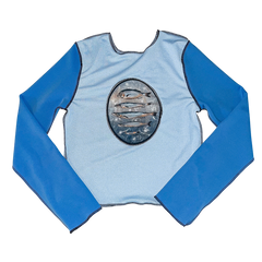 Light blue fish pattern long sleeve