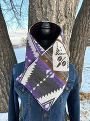 Western Cowboy Aztec Warm Neck Hood - Multicolor