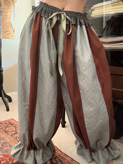 Lace-trimmed lantern trousers