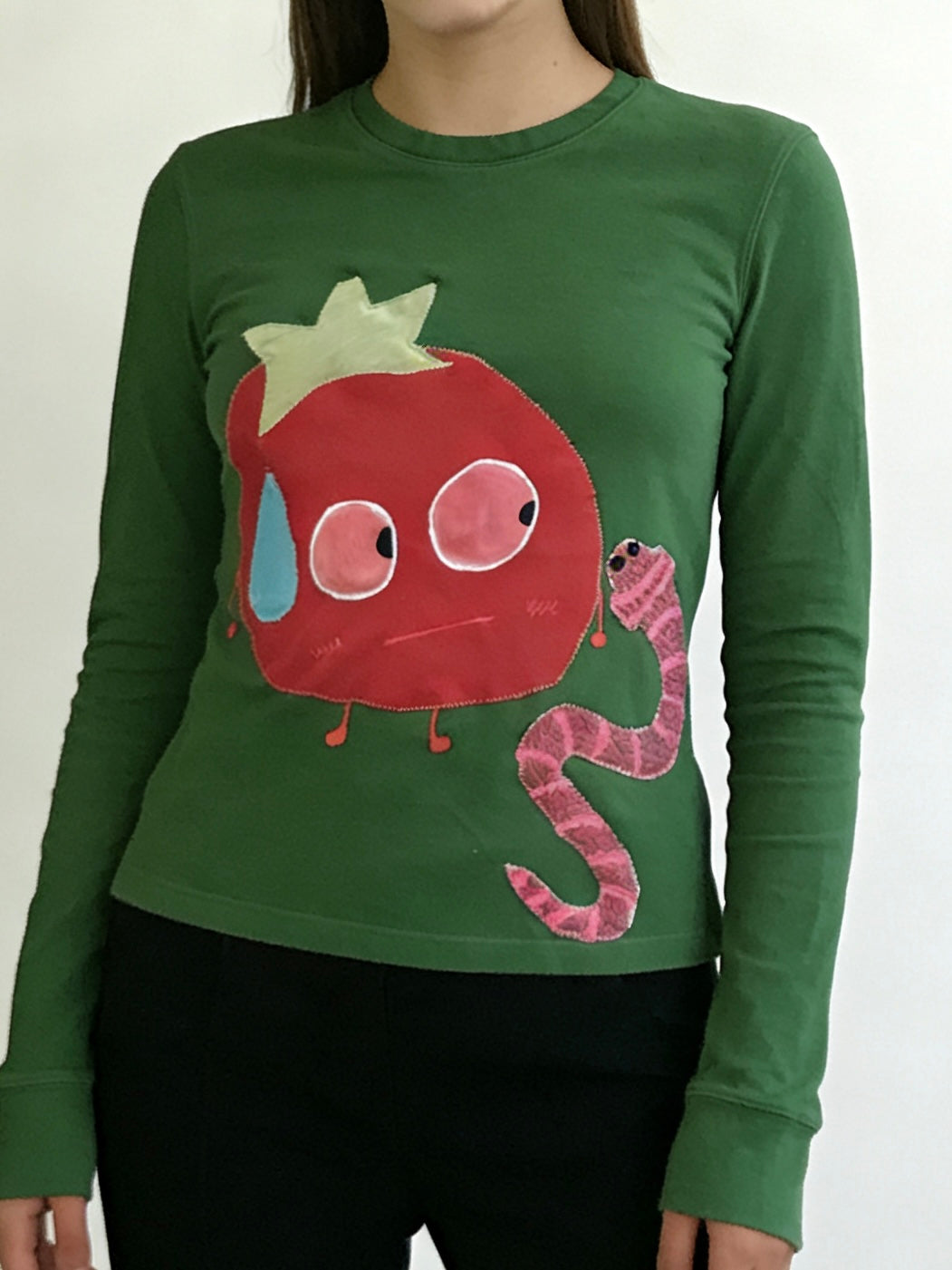 Printed long-sleeved top