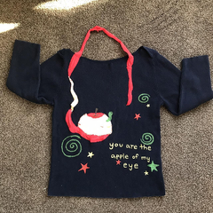 Printed long-sleeved top