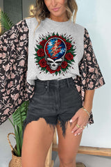 Rose Skull Tee(No Patch)