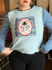 Printed long-sleeved top