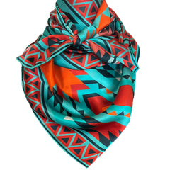 Aztec Wild Rags (Trailblazer)Turquoise Silk Scarf