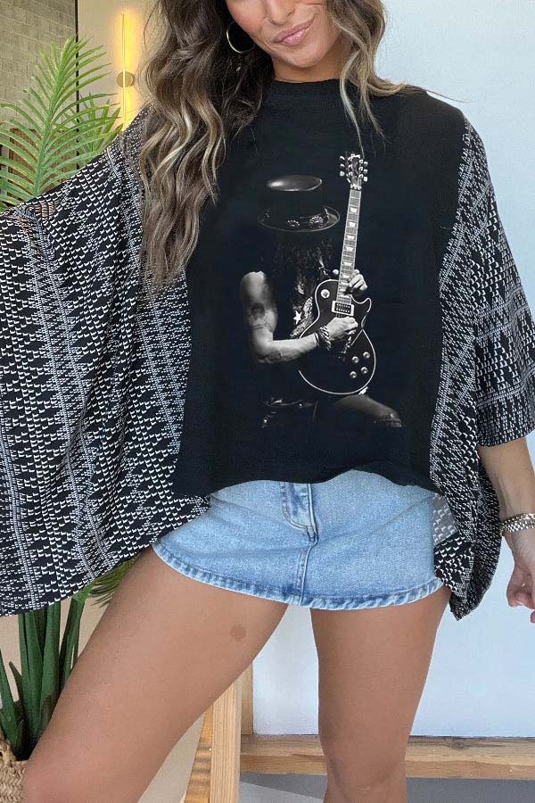 Stage Slash Guitars Print Tee(No Patch)