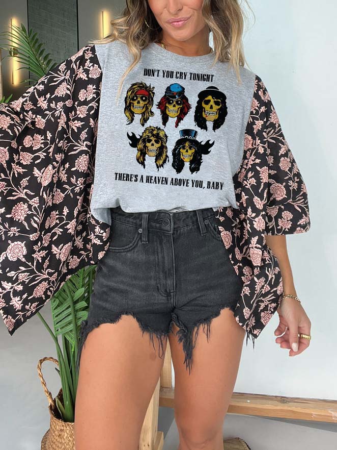 Don't Cry Print Tee(No Patch)
