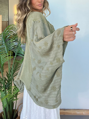 Peace Within Kimono Sleeve Tee Olive