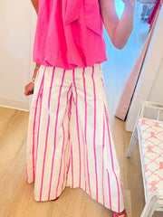 Hot Pink Bubble Hem Neck Bow Set