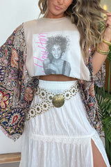 Whitney Houston Mix & Match Tee Beige Floral