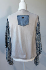 Def Leppard Mix & Match Tee Beige Blue Floral