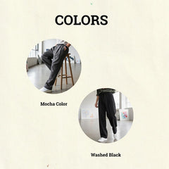 Elegant Cotton Men's Trousers – Wide Leg Pleated Pants, Casual Office Slacks, Minimalist Streetwear, Loose Fit Dress Pants